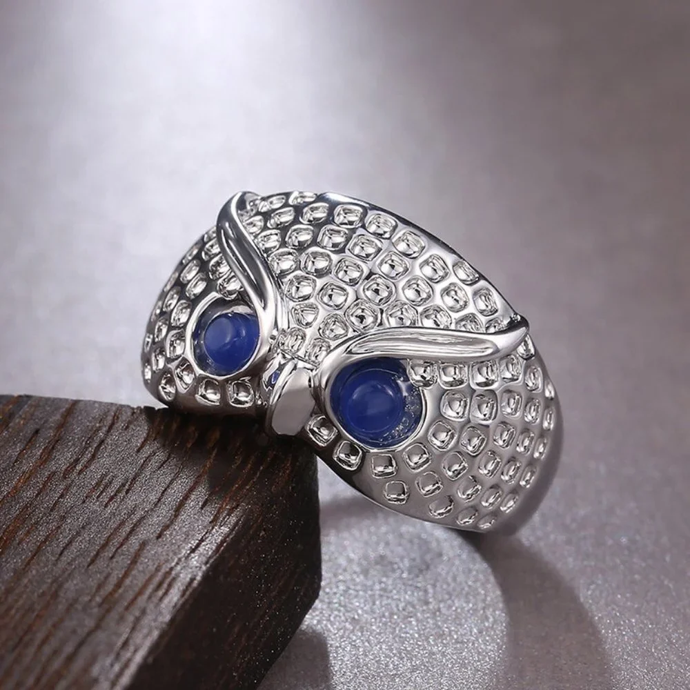 🎁Adorable Cute Blue Eye Owl Rings for Women/Man, PD001
